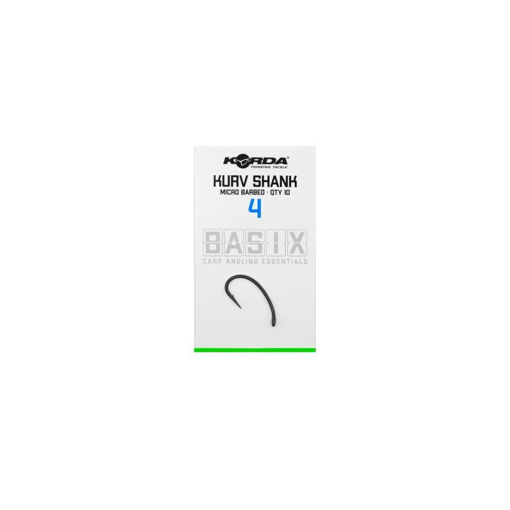 Korda Basix Kurv Shank Hooks Barbed Size 4