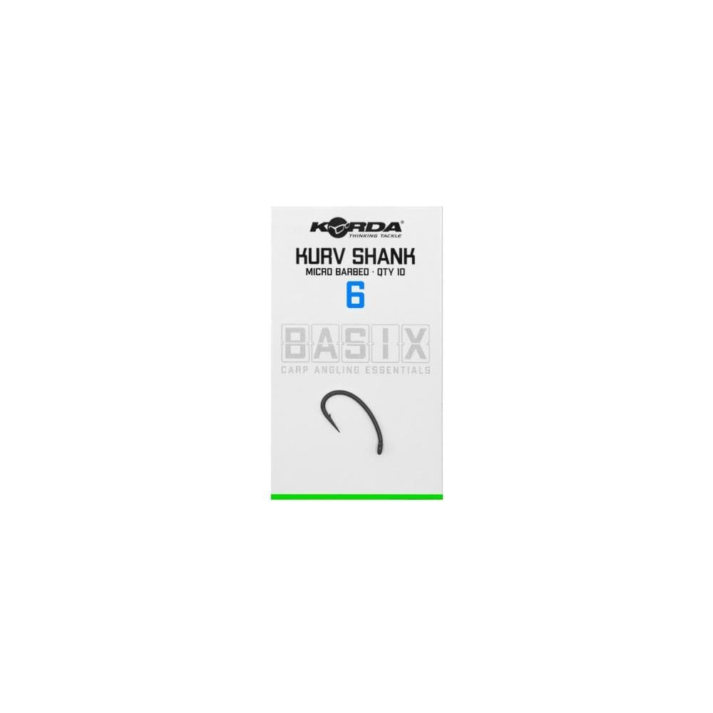 Korda Basix Kurv Shank Hooks Barbed Size 6