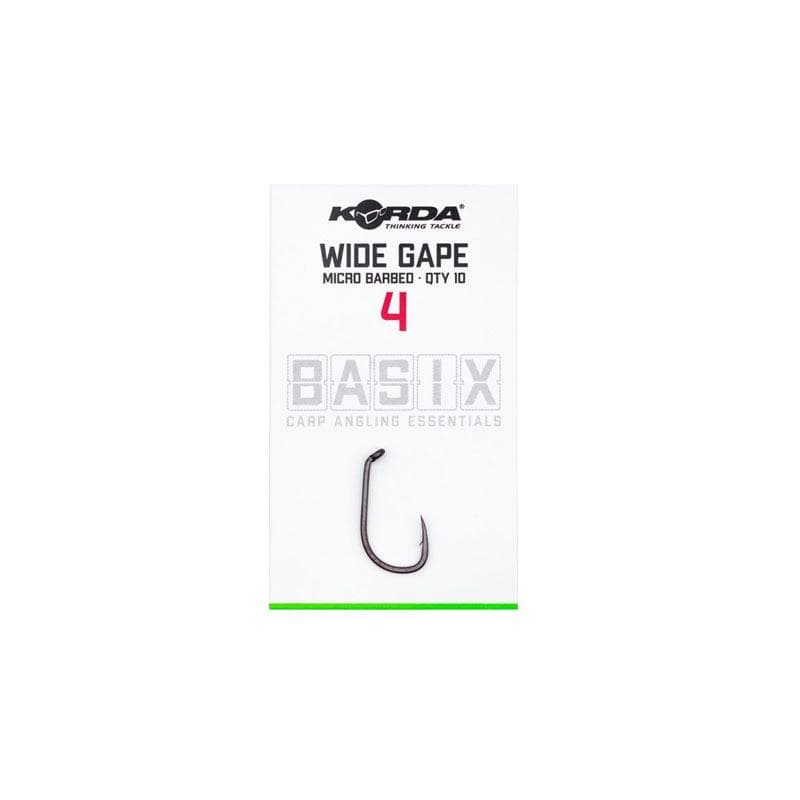 Korda Basix Wide Gape Hooks Barbed Size 4