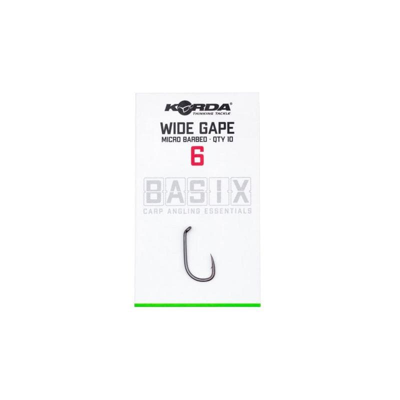 Korda Basix Wide Gape Hooks Barbed Size 6