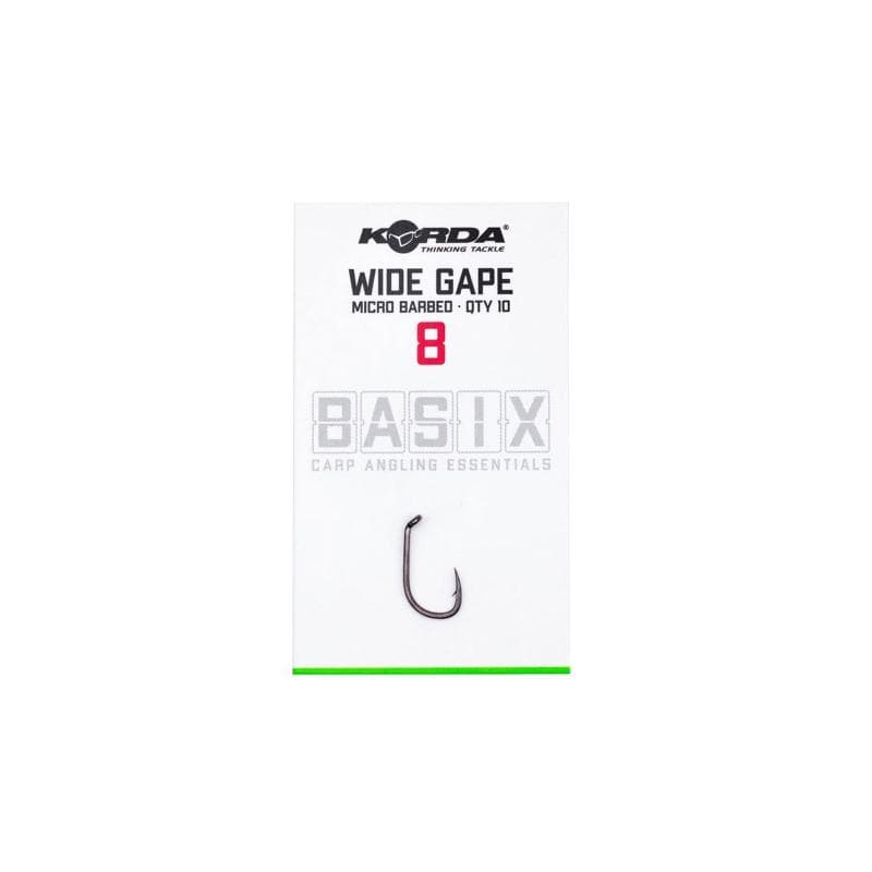 Korda Basix Wide Gape Hooks Barbed Size 8
