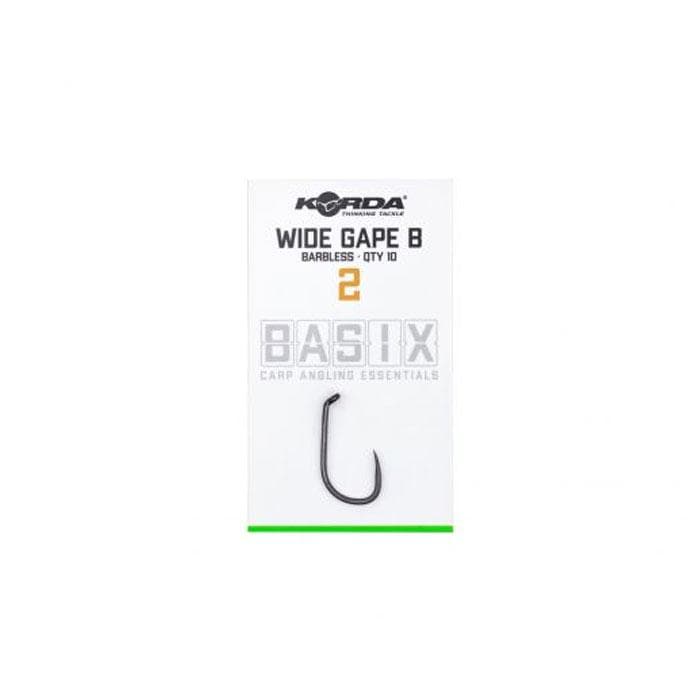 Korda Basix Wide Gape Hooks Barbless Size 2