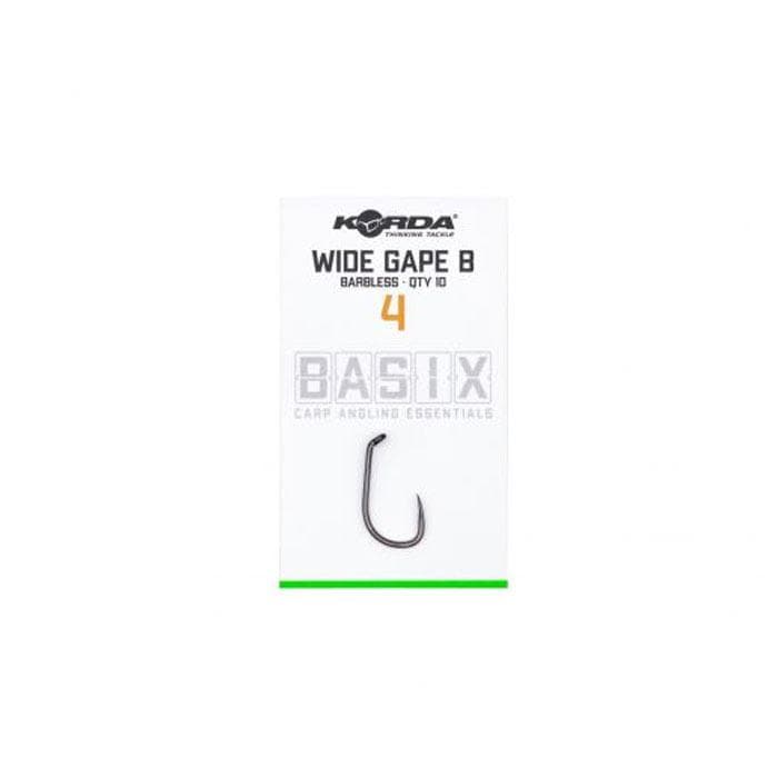 Korda Basix Wide Gape Hooks Barbless Size 4