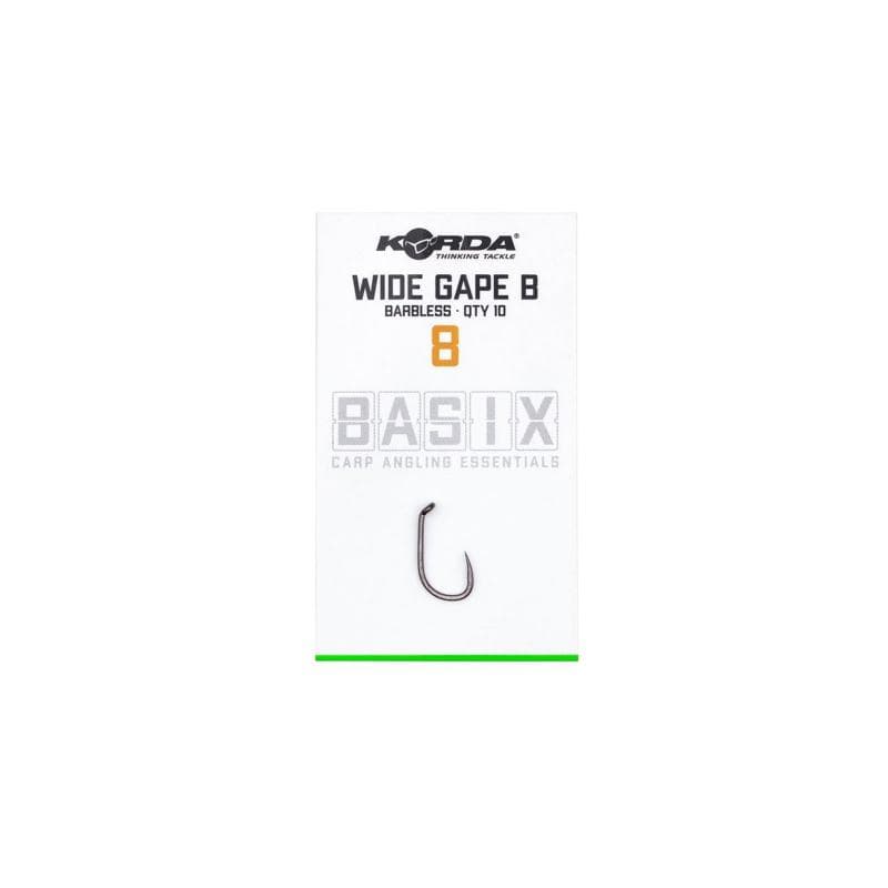 Korda Basix Wide Gape Hooks Barbless Size 8