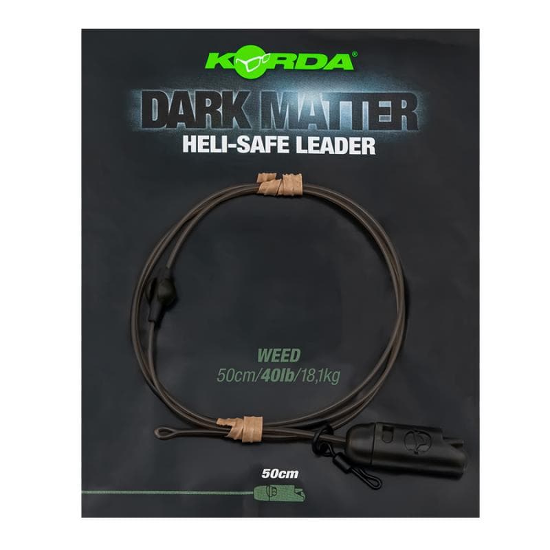 Korda Dark Matter Leader Heli Safe 40lb 50cm Weed