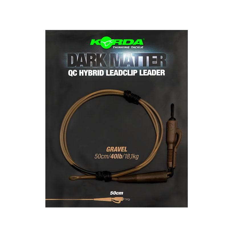 Korda Dark Matter Leaders 50cm QC Hybrid Clip 40lb Gravel