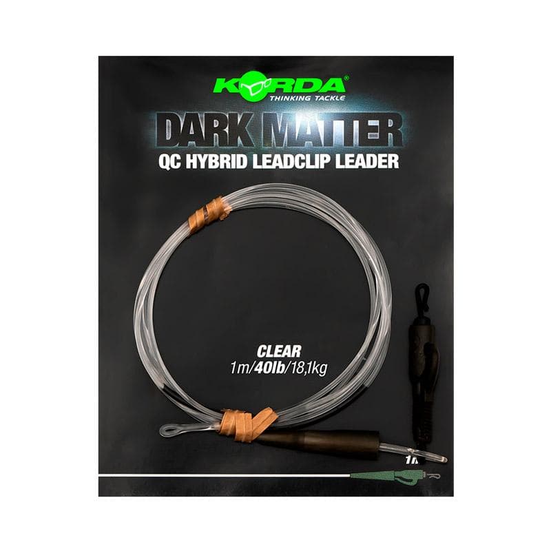 Korda Dark Matter Leaders QC Hybrid Clip 40lb-1m Clear