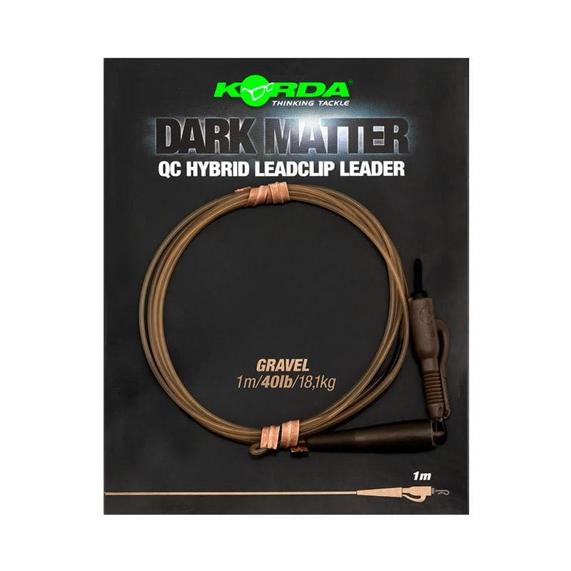 Korda Dark Matter Leaders QC Hybrid Clip 40lb-1m Gravel
