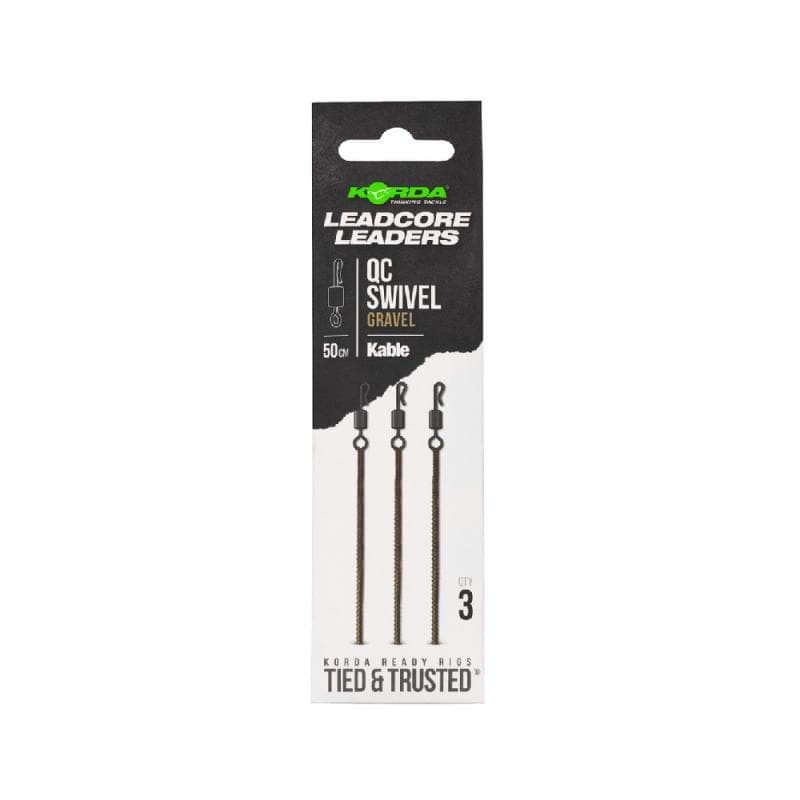 Korda Kable Leadcore Leader QC Swivel Gravel 50cm