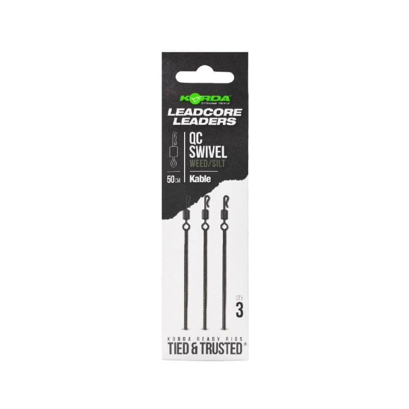 Korda Kable Leadcore Leader QC Swivel Weed 50cm