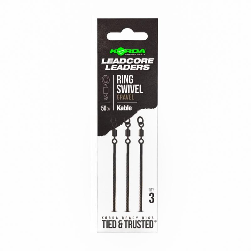 Korda Kable Leadcore Leader Ring Swivel 50cm Gravel