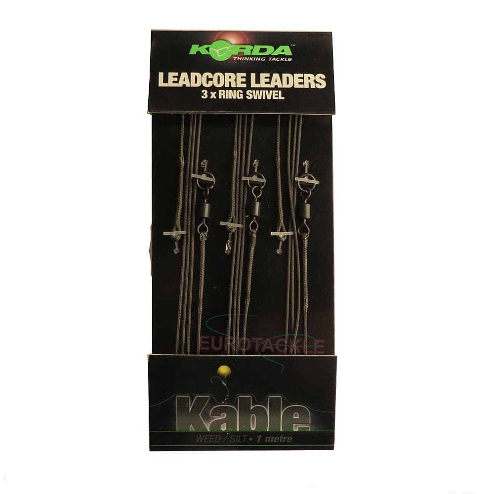 Korda Leadcore Leader Ring Swivel Weed Silt 1m