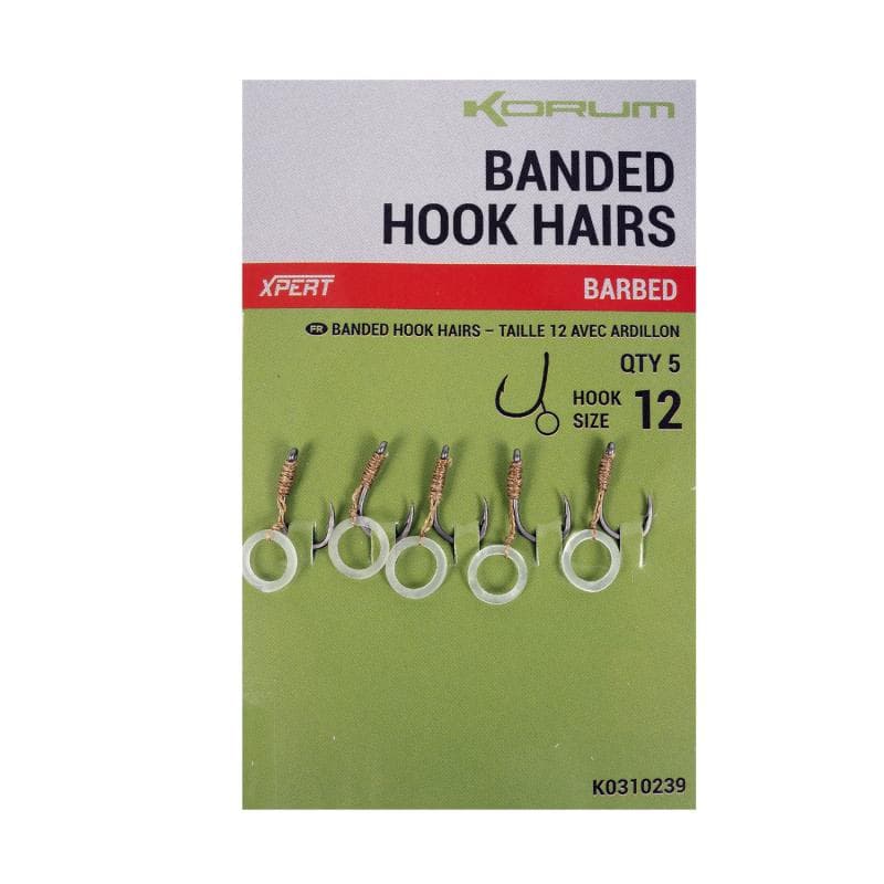 Korum Banded Hook Hairs Barbed Size 12