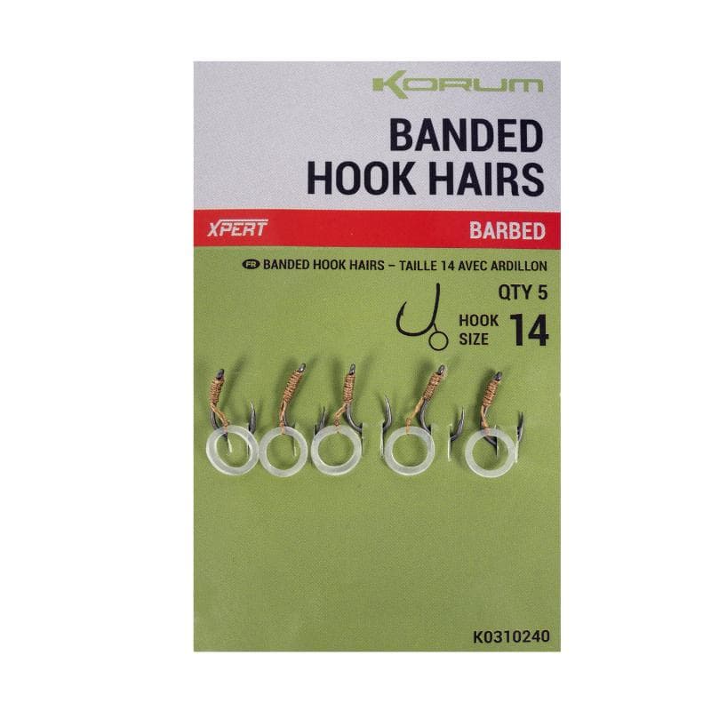 Korum Banded Hook Hairs Barbed Size 14