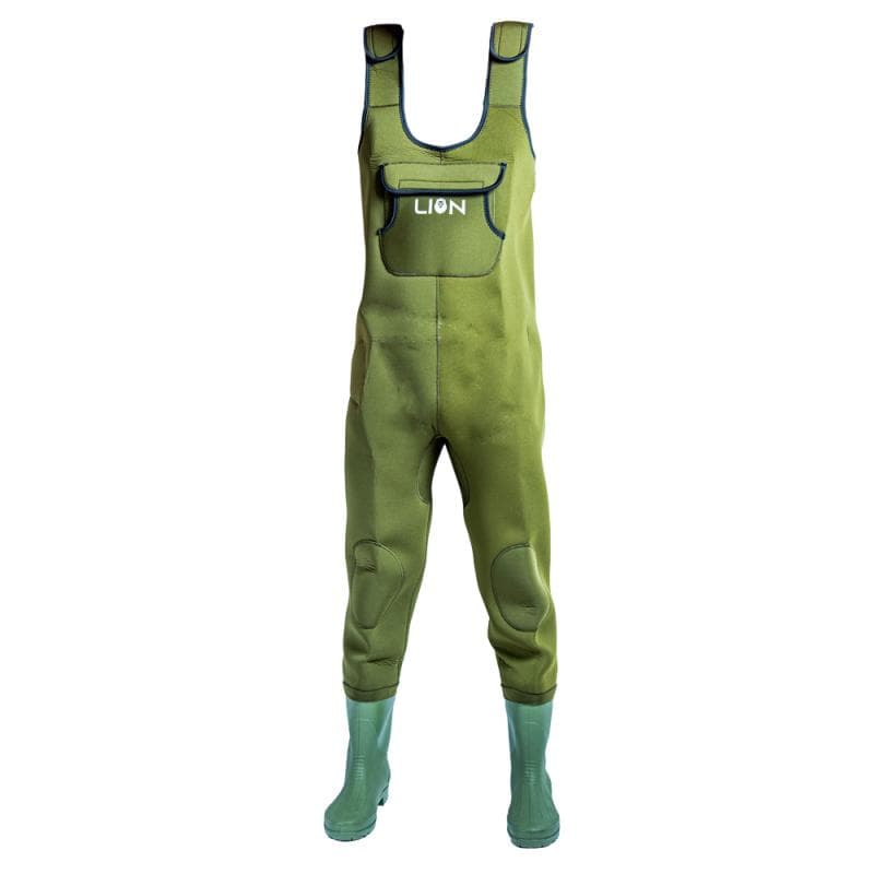 Lion Waders Neoprene 5mm Green PVC Boot Size 45