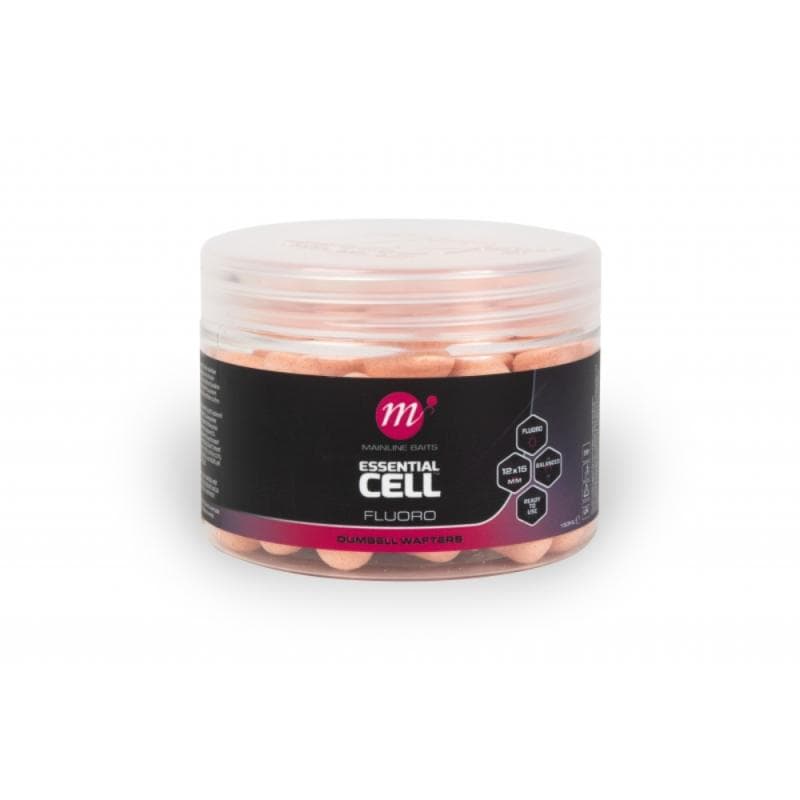 Mainline Fluoro Dumbell Wafters 12x15mm Pink Essential Cell