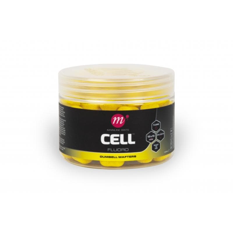 Mainline Fluoro Dumbell Wafters 12x15mm Yellow Cell