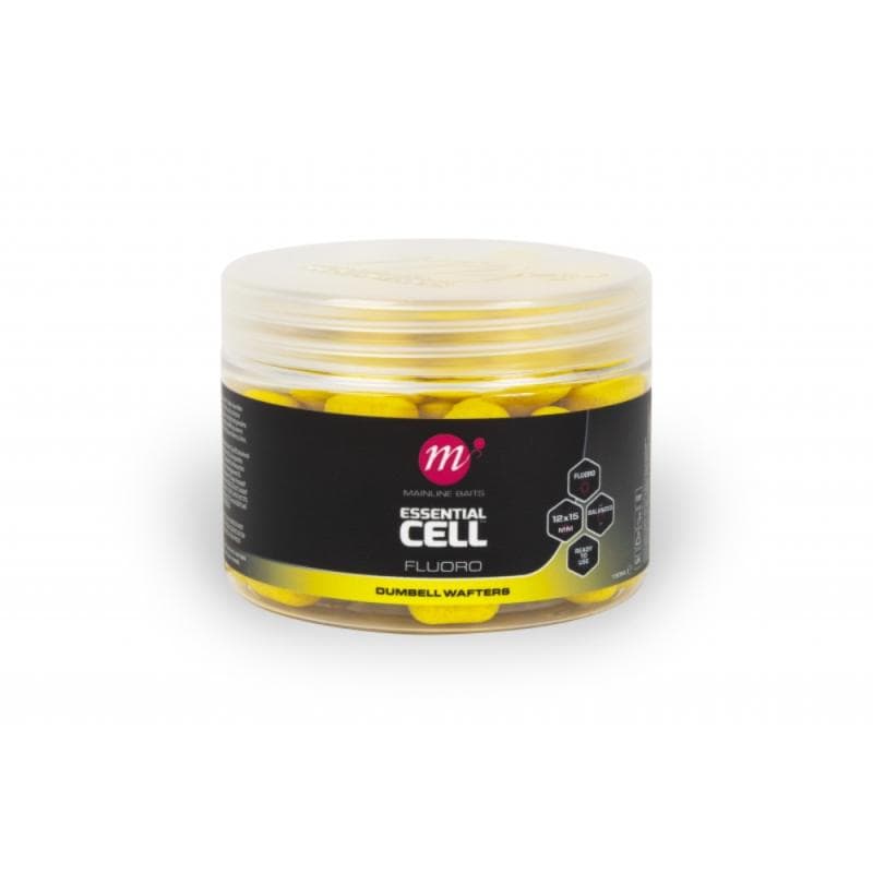 Mainline Fluoro Dumbell Wafters 12x15mm Yellow Essential Cell