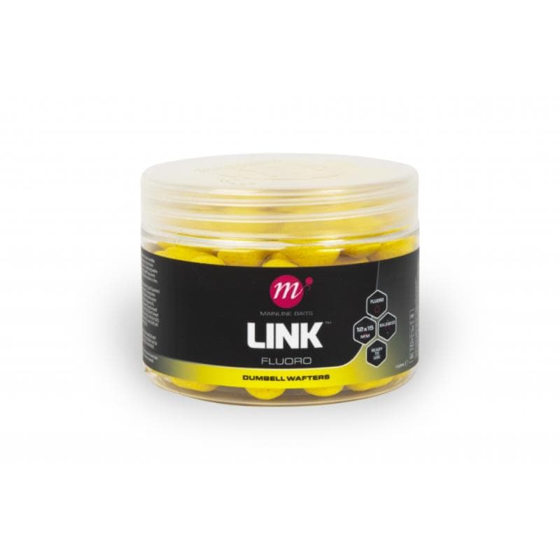 Mainline Fluoro Dumbell Wafters 12x15mm Yellow Link