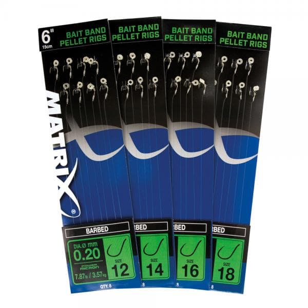 Matrix Bait Band Pellet Rigs 6" 15cm Size 18/0.16mm