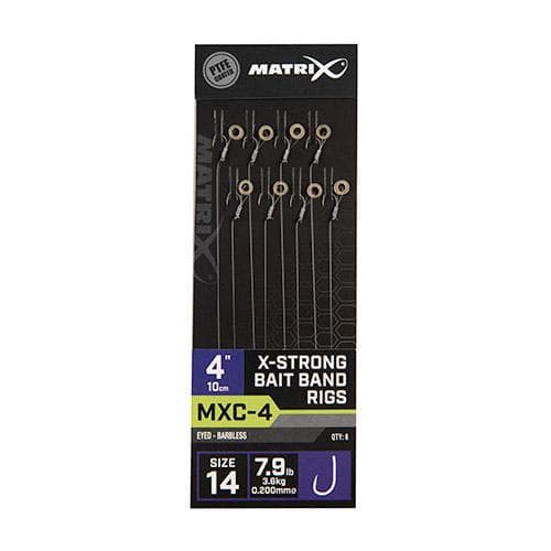 Matrix MXC-4 X-Strong Bait Band Rigs 10cm Size 14/0.200mm