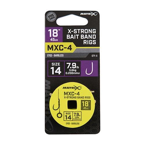 Matrix MXC-4 X-Strong Bait Band Rigs 45cm Size 14/0.20mm