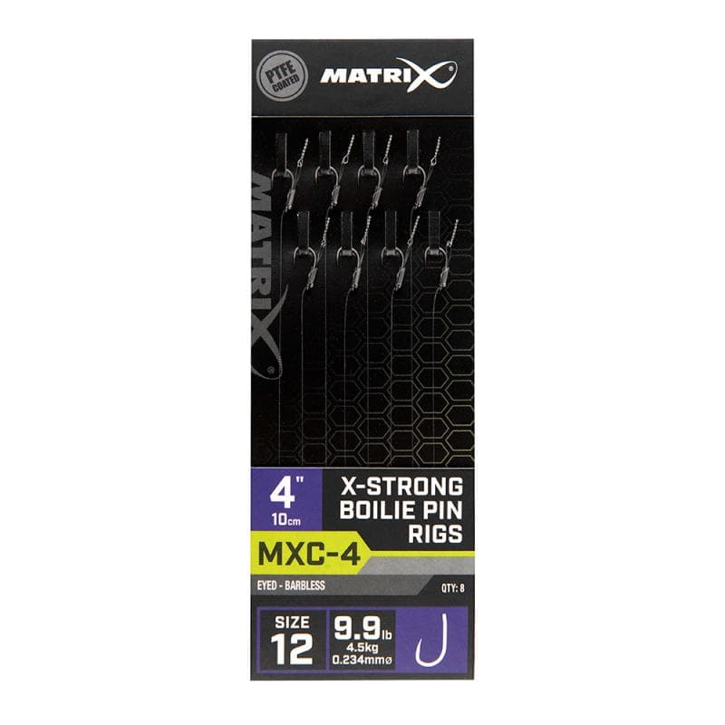 Matrix MXC-4 X-Strong Boilie Pin Rigs 10cm Size 12 / 0.23mm