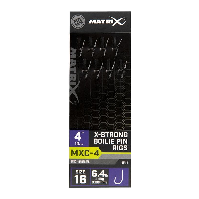 Matrix MXC-4 X-Strong Boilie Pin Rigs 10cm Size16 / 0.18mm