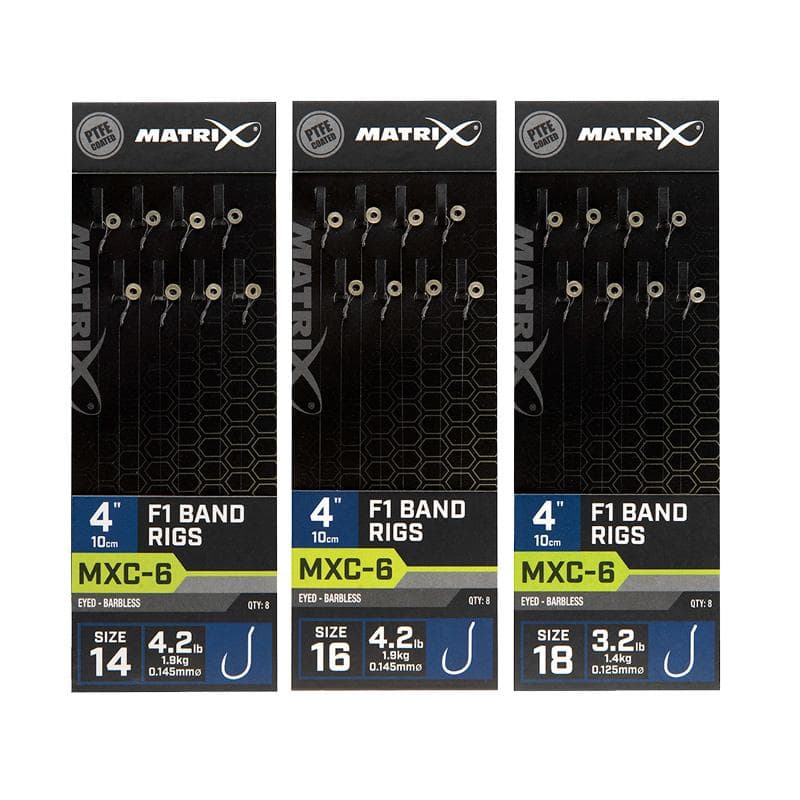 Matrix MXC-6 Barbless 10cm F1 Band Rigs Size18 / 0.125mm