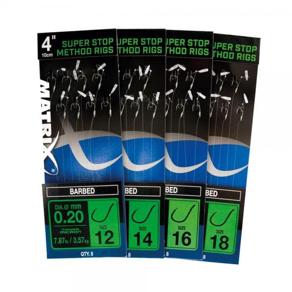 Matrix Super Stop Method Rigs Barbed 4" 10cm Size 12/0.20mm