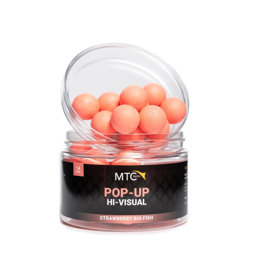 MTC Baits Strawberry Big Fish Pop-Up Hi-Visual 14mm