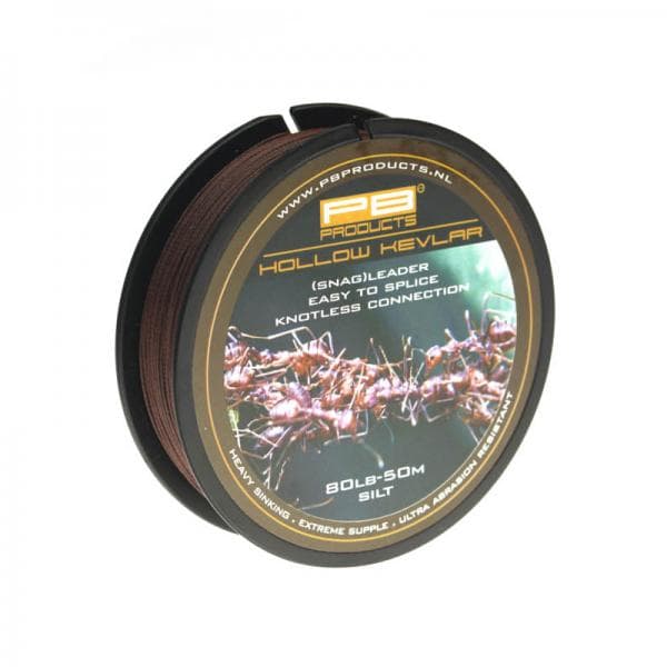 PB Products Hollow Kevlar Snagleader 50m 80LB Silt