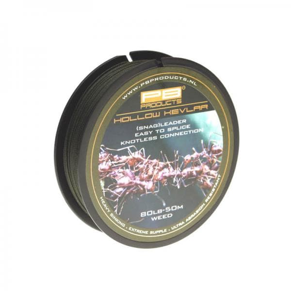 PB Products Hollow Kevlar Snagleader 50m 80LB Weed