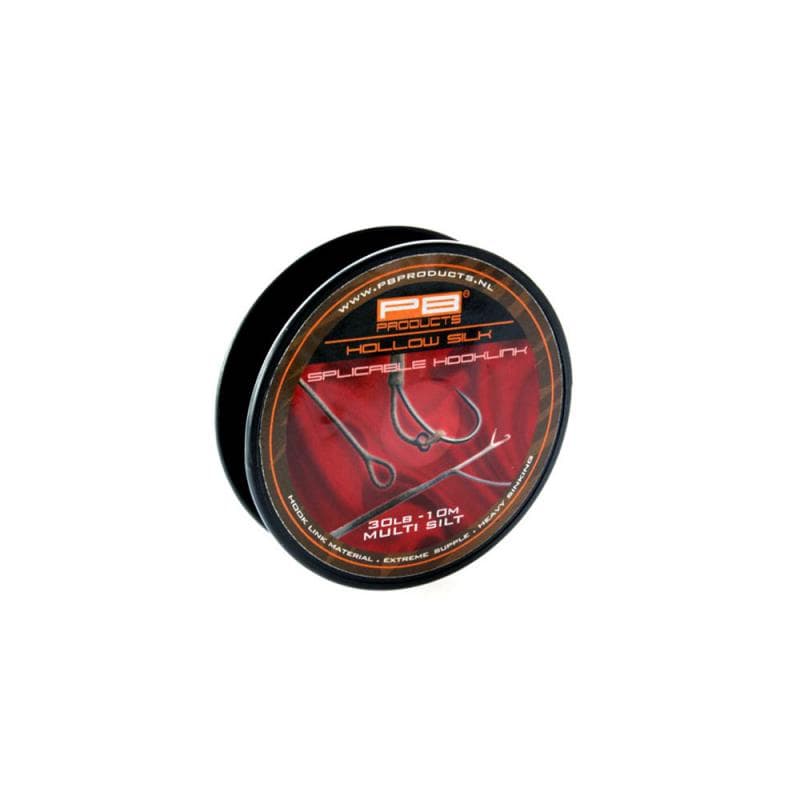 PB Products Hollow Silk Hooklink 30lb 10m Multi Silt
