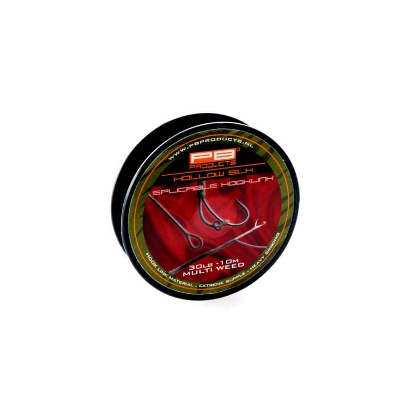 PB Products Hollow Silk Hooklink 30lb 10m Multi Weed