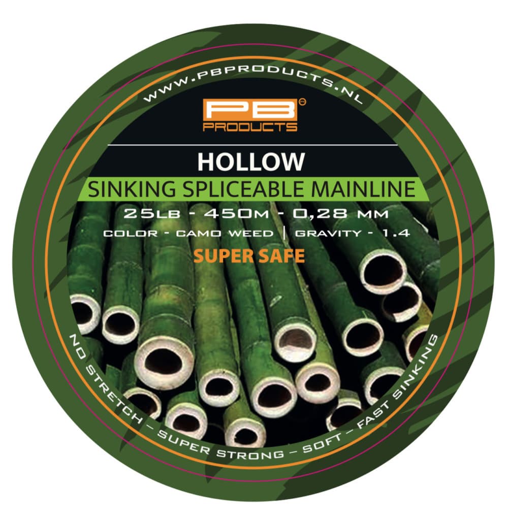 PB Products Hollow Sinking Spliceable Mainline 0,28mm 25lb 450m