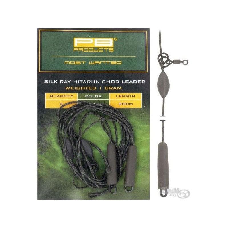 PB Products Silk Ray Hit&Run Chod Leader Weighted 1gr Weed