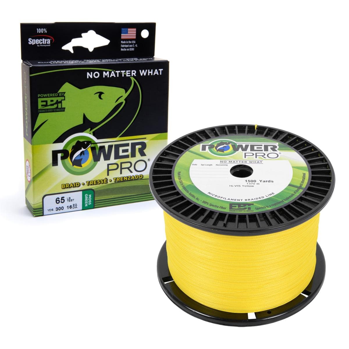 Power Pro Gevlochten Lijn Hi-Vis Yellow 0.32mm 24kg per meter
