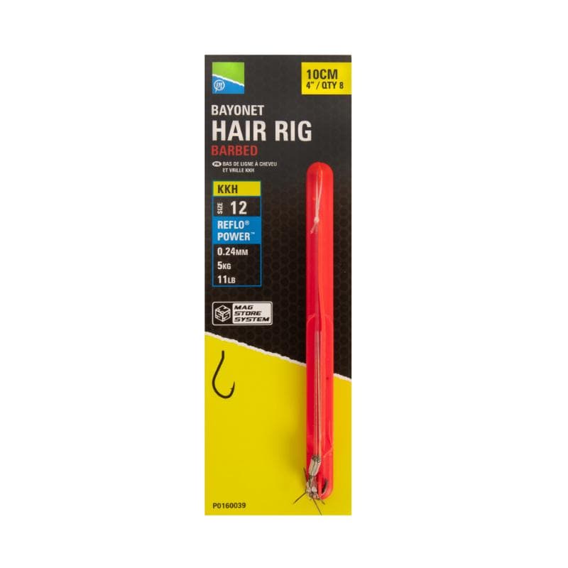 Preston KKH Bayonet Hair Rig 4'' Barbed Size 12 - 0.24mm