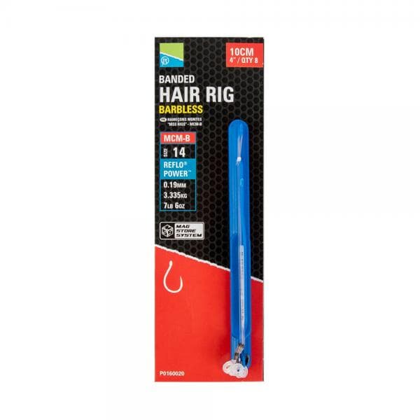 Preston MCM-B Banded Hair RIgs 4'' 10cm Size 16 - 0.17mm