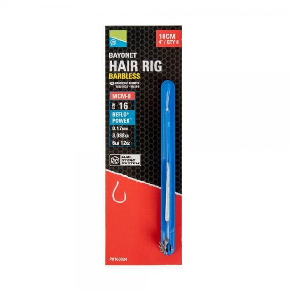 Preston MCM-B Bayonet Hair RIgs 4'' 10cm Size 16 - 0.17mm