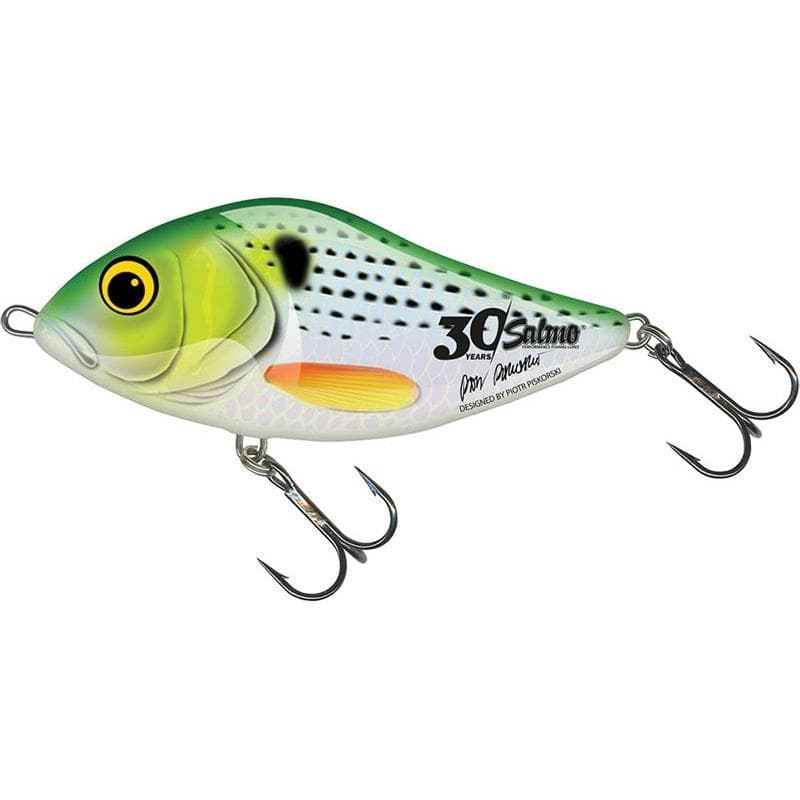 Salmo Slider Sinking 10cm Holo Green Striper 30 Years