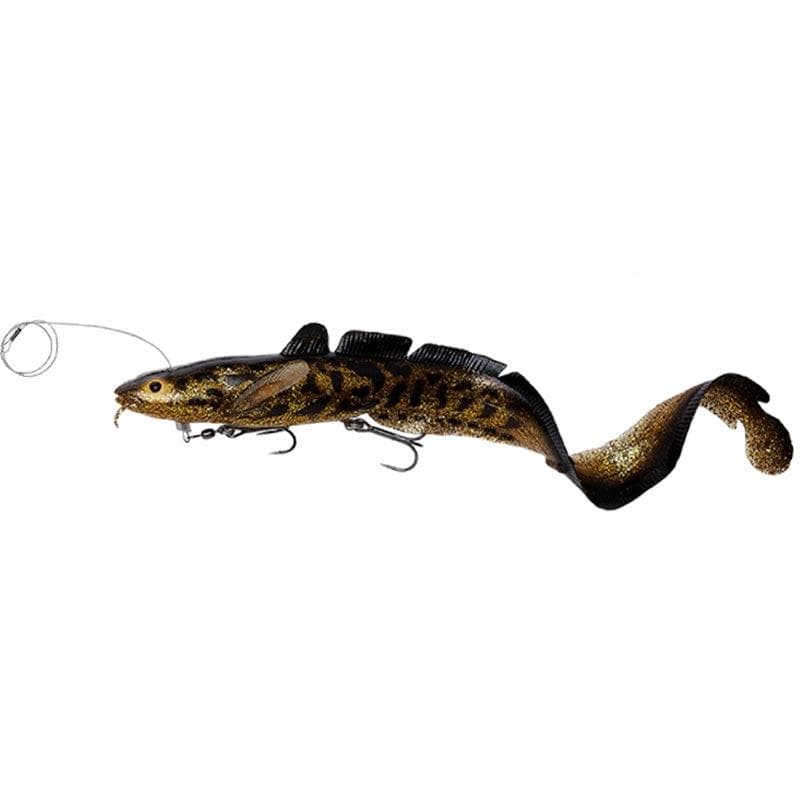 Savage Gear 3D Line Thru Burbot 36cm 216g Fast Sinking Black Gold UV