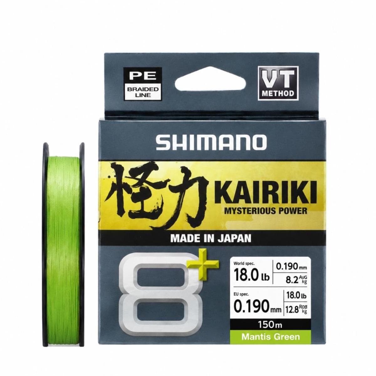 Shimano Kairiki 8+ Mantis Green 150m 0.19mm/12.8kg
