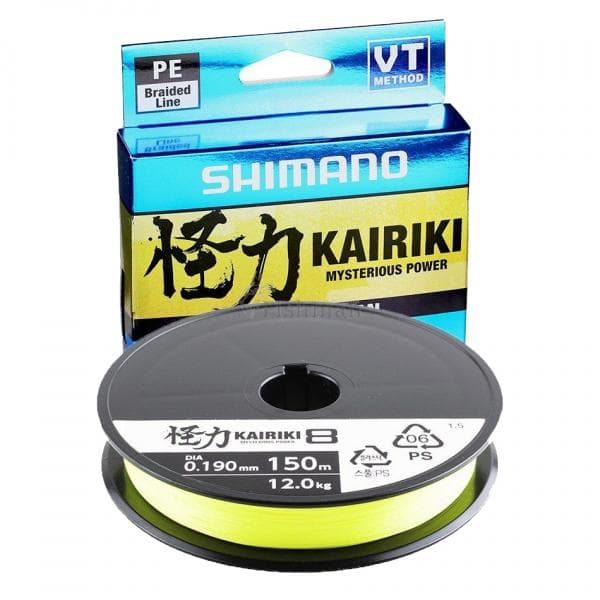 Shimano Kairiki 8 Yellow 0.19mm/12.0kg per meter