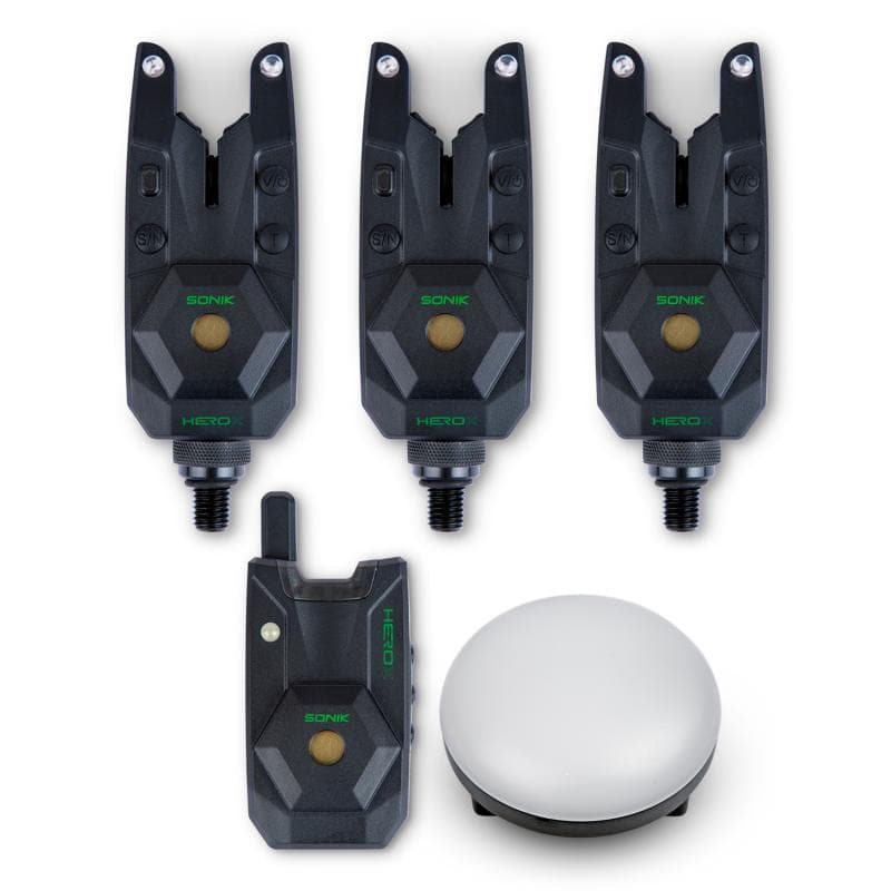 Sonik Hero X Bite Alarm Set + Bivvy Light 3+1