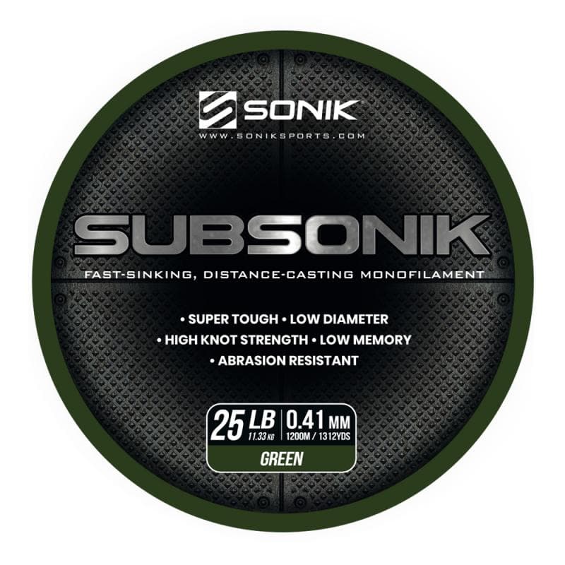 Sonik Subsonik Monofilament Green 1200M 25LB/0.41mm