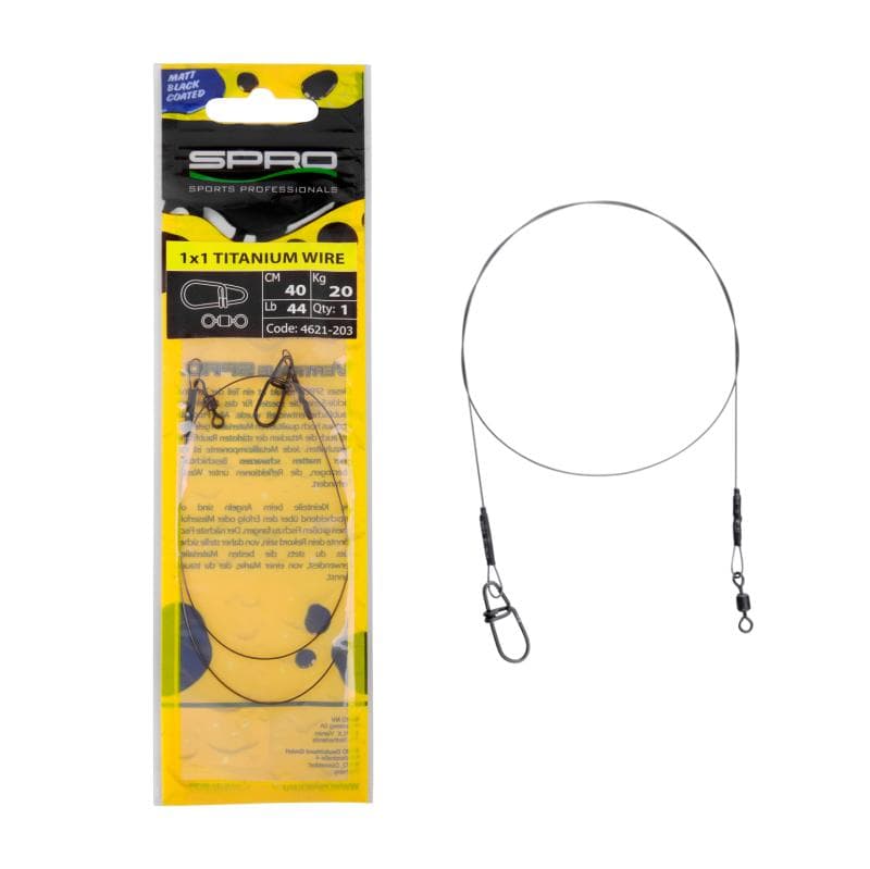Spro Matt Black Leader 1x1 Titanium 40cm/15kg