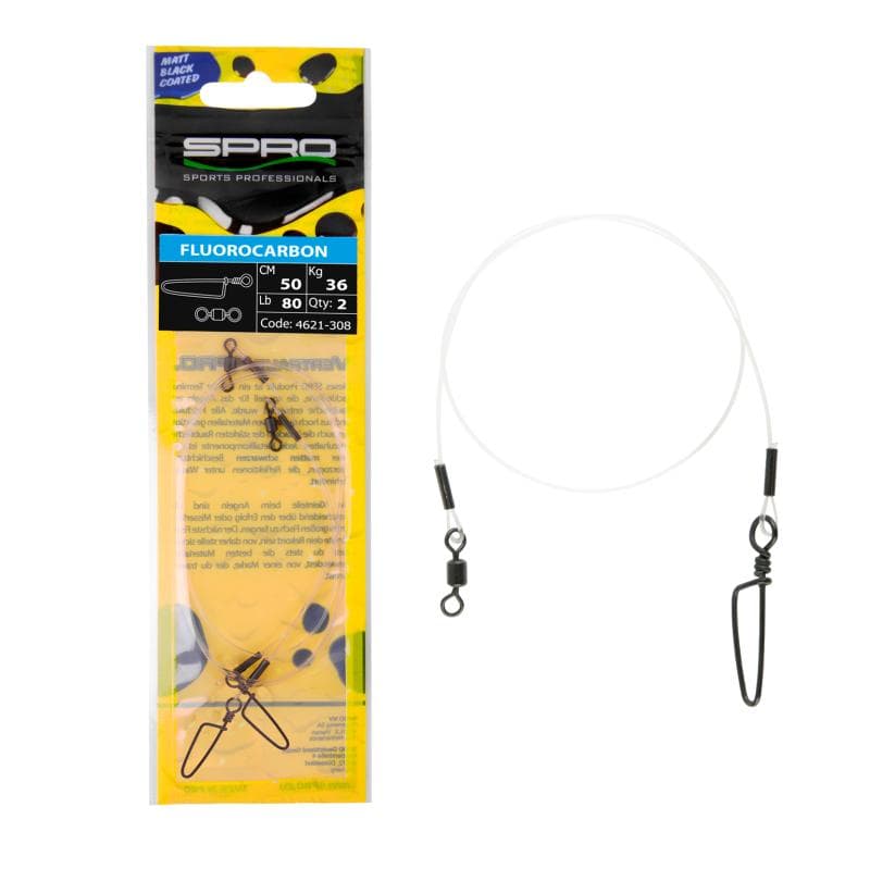 Spro Matt Black Leader Fluoro 30cm/36kg