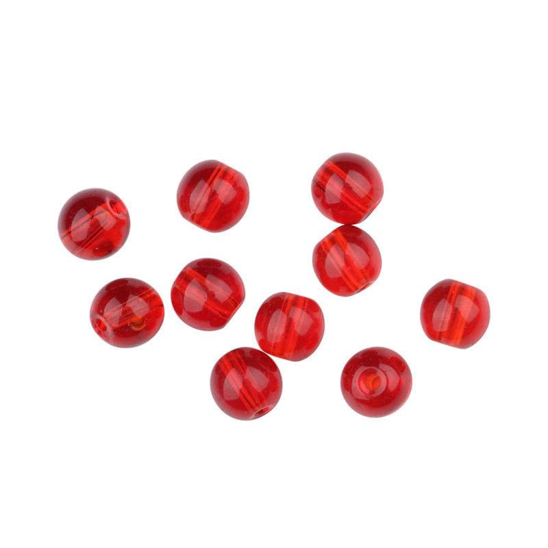 Spro Round Smooth Glass Beads 6mm - Red Ruby